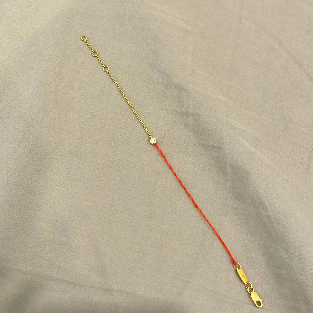 Redline String-Chain Bracelet with 0.10ct Round Diamond yellow gold
